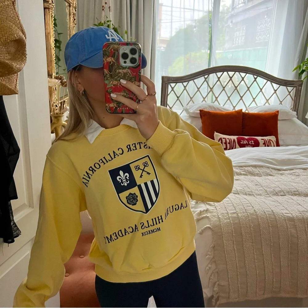 Yellow Preppy Hollister Sweatshirt - Picture 2 of 6
